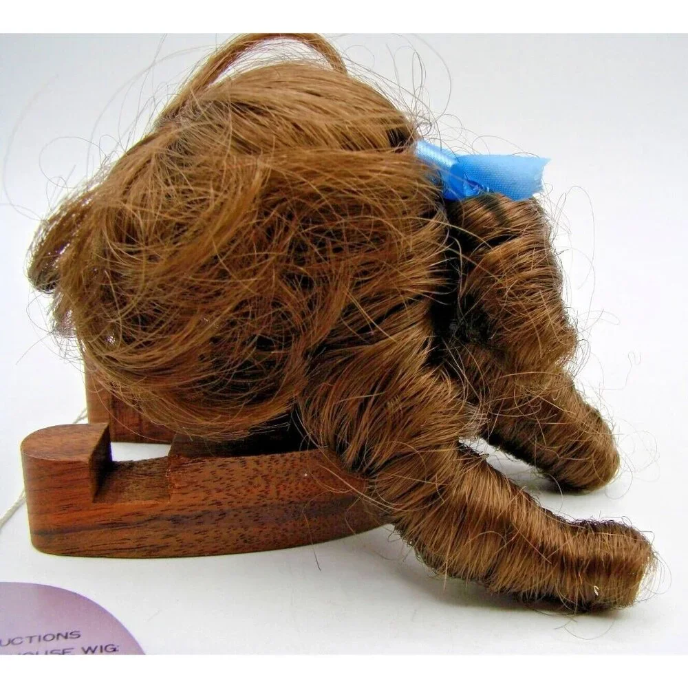 Modacrylic Doll Wig Nicole Light Brown Size 6-7 French Curl Ringlets Bow w/ Box